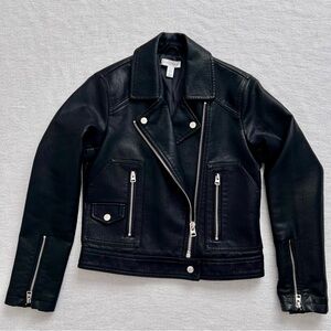 Topshop Black Leather Biker Jacket